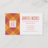 Schräges kariertes des Foto-Abschluss-| in der Telefonnummerkarte (Rückseite)