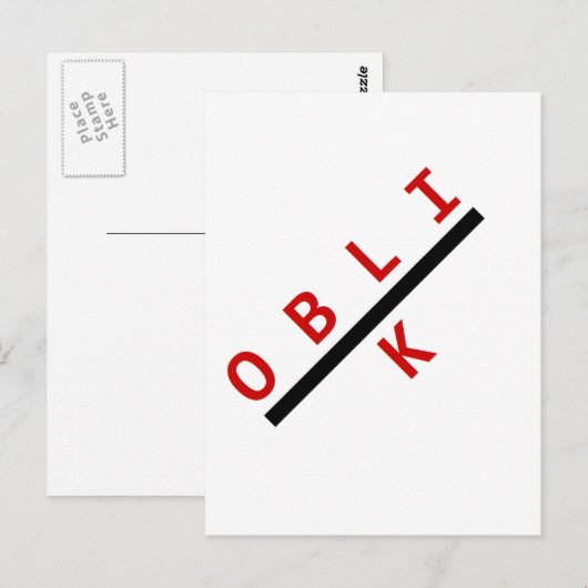 Schrägführung Postkarte (Vorne/Hinten)