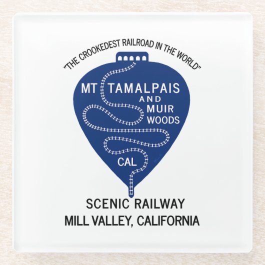 Schrägste Eisenbahn Mt Tamalpais Glasuntersetzer (Vorderseite)