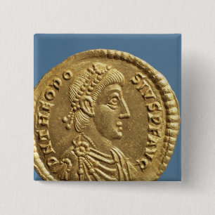 Schrägstrich von Theodosius I das große drapiert Button