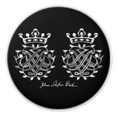 Schrankgriff mit Johann Sebastian Bach Siegel Keramikknauf (Vorderseite)