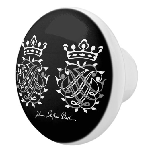 Schrankgriff mit Johann Sebastian Bach Siegel Keramikknauf (Rechts)