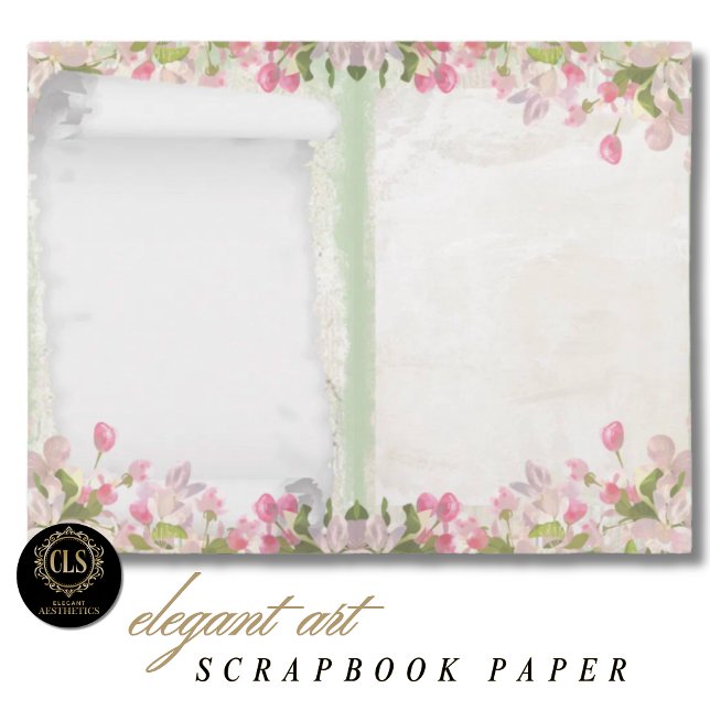 Schrappbuchpapier – Vintage Florale Ephemera 2 (Decoupage Paper – Vintage Floral Ephemera 2)