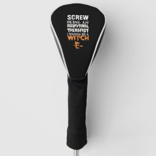 Schraube als Hexe der Ergotherapie zu Halloween Golf Headcover
