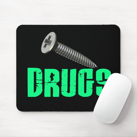 Schraube mischt hellgrünes Drogen bei Mousepad (Mit Mouse)