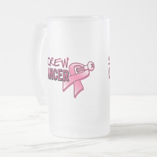 Schrauben-Brustkrebs Mattglas Bierglas (Vorderseite Links)