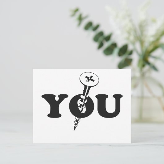 Schrauben Postkarte (Stehend Vorderseite)