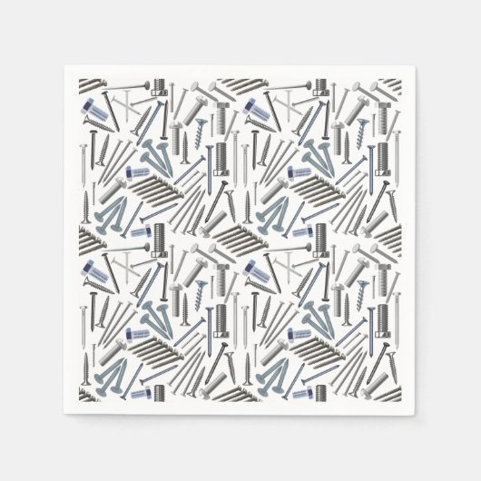 Schrauben und Nägel x4 Serviette (Vorderseite)