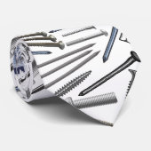 Schrauben und Nägel x4 Weißer BG Krawatte (Gerollt)