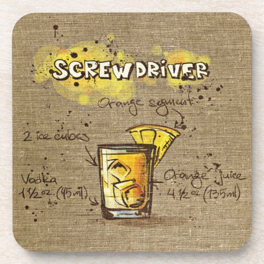 Schraubendreher Cocktail Drink Untersetzer (Vorderseite)
