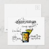 Schraubendreher Cocktail Rezept Postkarte (Vorne/Hinten)