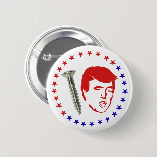 Schraubendreher Donald Trump: Funny Political Push Button (Vorne & Hinten)