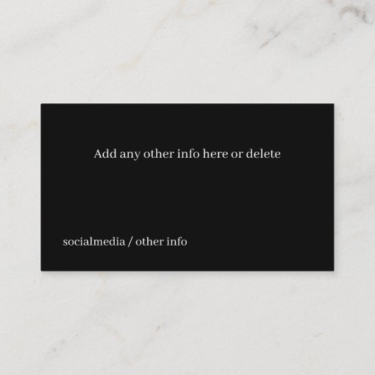 Schraubendreher für Möbelmontage schwarz Visitenkarte (Rückseite)