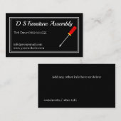 Schraubendreher für Möbelmontage schwarz Visitenkarte (Vorne/Hinten)