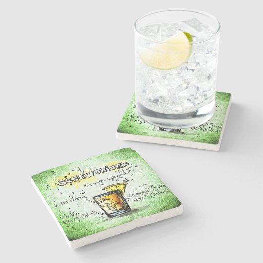 Schraubendreher Trinkrezept Steinuntersetzer (Seitenansicht)