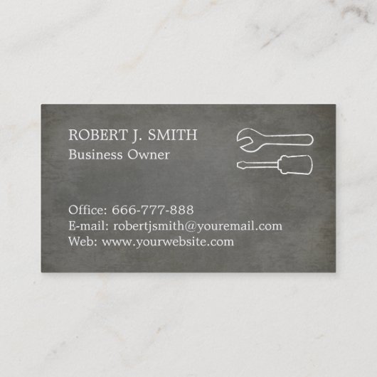 Schraubendreher-Visitenkarten Visitenkarte (Rückseite)