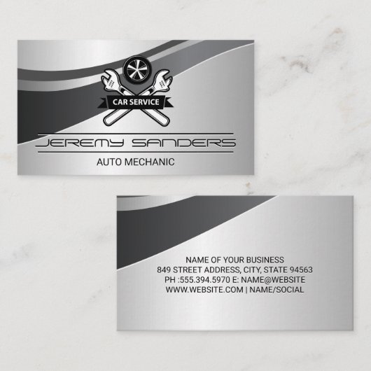 Schraubenschlüssel | Auto | Mechanik Visitenkarte (Vorne/Hinten)