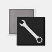 Schraubenschlüssel. Grau und Schwarz. Spanner. Magnet (Vorderseite/Rückseite)