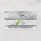 Schraubenschlüssel | Hammer | Holz | Carpentry Visitenkarte (Rückseite)