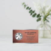 Schraubenschlüssel | Ledertextur Visitenkarte (Stehend Vorderseite)