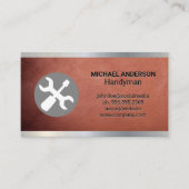 Schraubenschlüssel | Ledertextur Visitenkarte (Vorderseite)