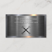 Schraubenschlüssel | Metallindustrieller Hintergru Visitenkarte (Rückseite)