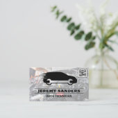 Schraubenwagen | Auto | Motor Bay | QR-Code Visitenkarte (Stehend Vorderseite)