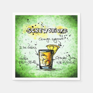 Schraubenzieher-Getränk-Rezept Serviette
