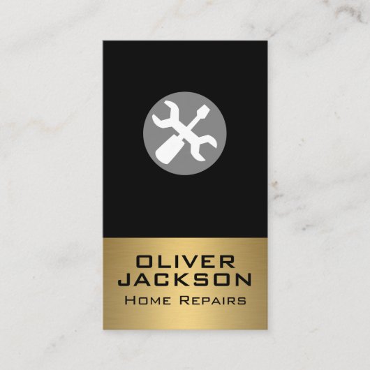 Schraubenzieher | Gold Metallic Visitenkarte (Vorderseite)