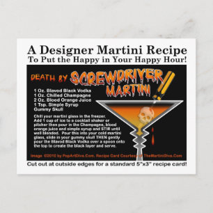 Schraubenzieher Halloween Martini Rezept Postkarte