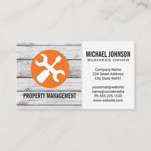 Schraubenzieher | Holz Visitenkarte (Vorderseite)