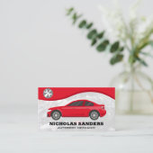 Schraubenzieher und Schraubenschlüssel | Roter Wag Visitenkarte (Stehend Vorderseite)