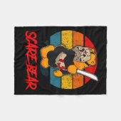Schreckbär Horrorbär mit Messer Grusel Halloween Fleecedecke (Vorderseite (Horizontal))