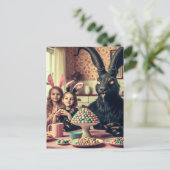 Schrecken am Ostertisch Postkarte (Stehend Vorderseite)