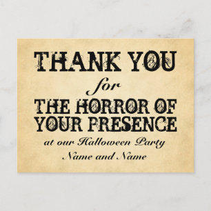 Schrecken Ihrer Anwesenheit. Halloween-Geschenk Postkarte
