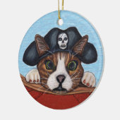 Schrecken im Red Boat Black Pirate Hat Keramik Ornament (Links)