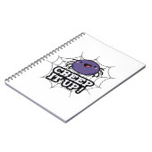 Schrecken Sie es auf die lustige Spinnenpuppe Notizblock (Linke Seite)