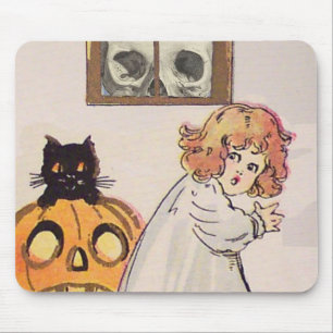 Schreckgestalt (Vintage-Halloweenkarte) Mousepad