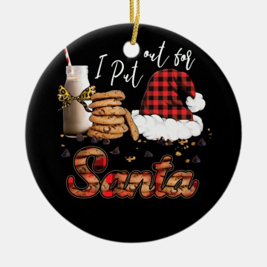 Schrecklich, dass ich Weihnachtsmilch-Kekse ausste Keramik Ornament (Vorne)