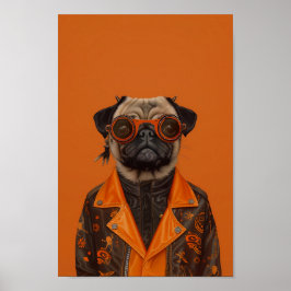 Schrecklich modischer Mops Poster