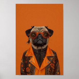 Schrecklich modischer Mops Poster