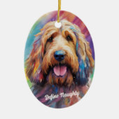 Schrecklich oder nett! Funny Definieren naughty Pe Keramik Ornament (Vorne)