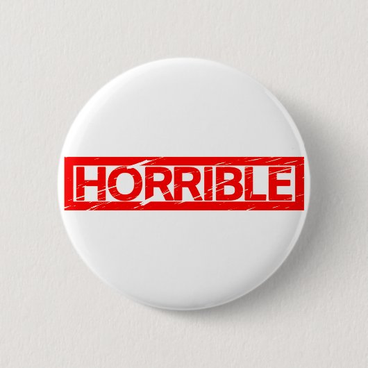 Schreckliche Briefmarke Button (Vorderseite)