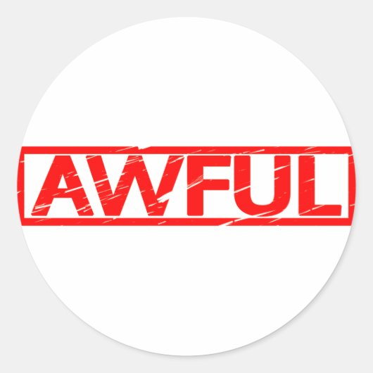 Schreckliche Briefmarke Runder Aufkleber (Vorderseite)