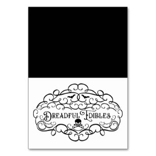 Schreckliche Esswaren Vintage-Halloween-Essenszelt Tischnummer