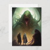Schreckliche Grüne Kreatur Horror Kunst Postkarte (Vorne/Hinten)