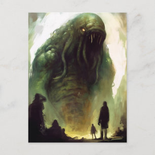 Schreckliche Grüne Kreatur Horror Kunst Postkarte