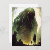 Schreckliche Grüne Kreatur Horror Kunst Postkarte (Vorne/Hinten)