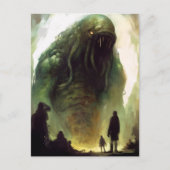 Schreckliche Grüne Kreatur Horror Kunst Postkarte (Vorderseite)