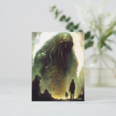 Schreckliche Grüne Kreatur Horror Kunst Postkarte (Stehend Vorderseite)
